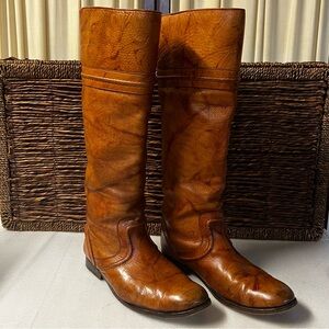Frye Melissa Trapunto Vintage Tall Leather Riding Boots Size 10